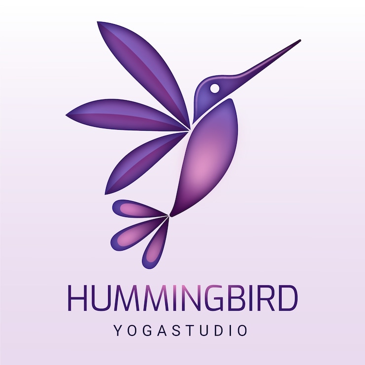 Vector Gratis desain logo burung kolibri gradien