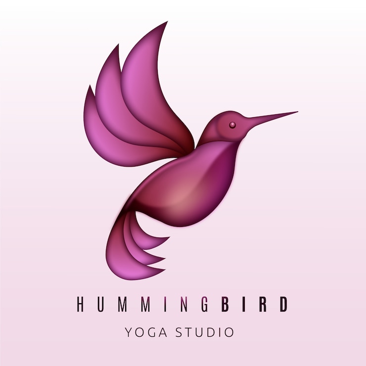 Vector Gratis desain logo burung kolibri gradien