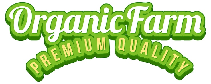 Vector Gratis desain logo dengan kata-kata perkebunan organik