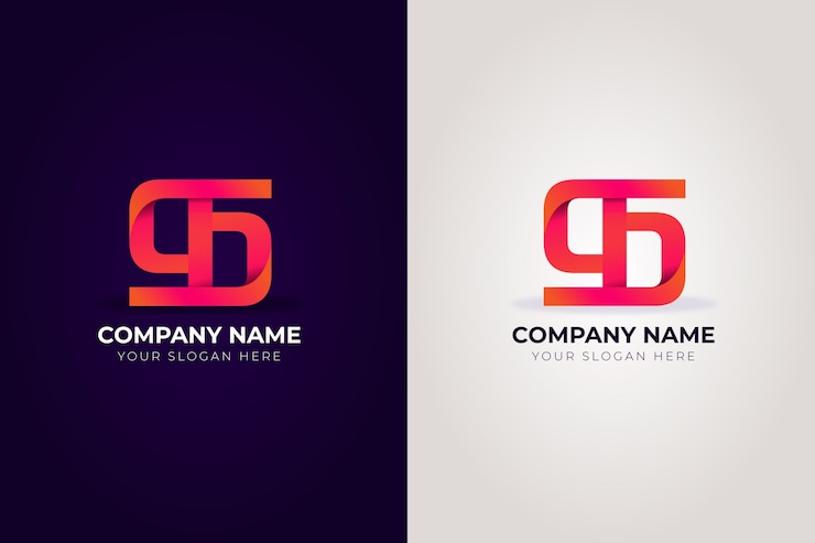 Vector Gratis desain logo gradien dd