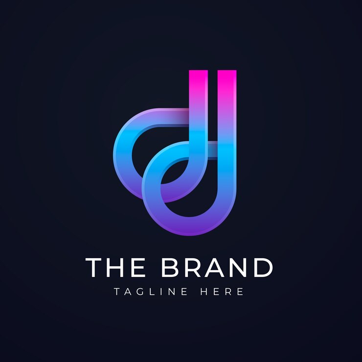 Vector Gratis desain logo gradien dd