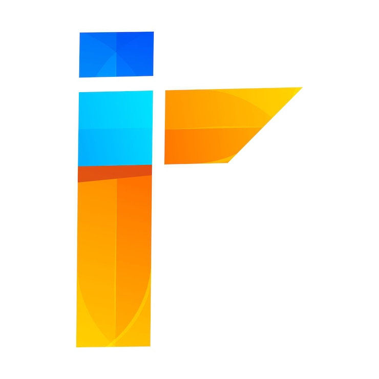 Vector Gratis desain logo gradien huruf r penuh warna