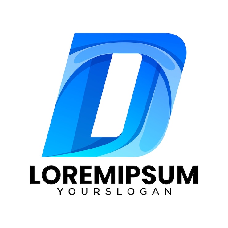 Vector Gratis desain logo huruf inisial d yang berwarna-warni