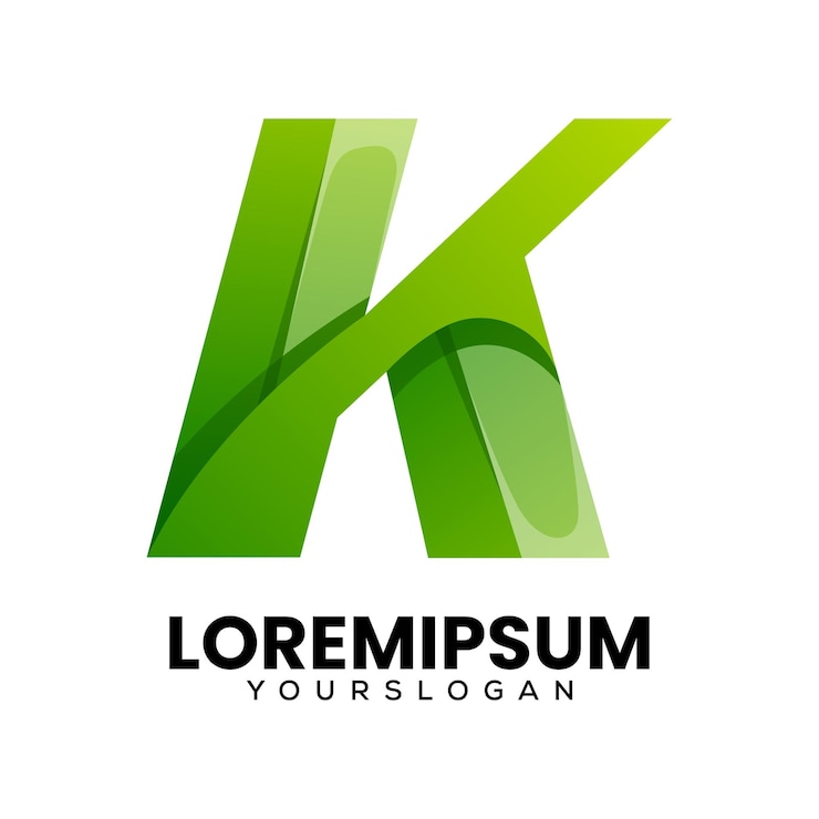 Vector Gratis desain logo huruf inisial k yang penuh warna