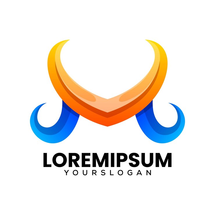 Vector Gratis desain logo ikon kreatif huruf m berwarna-warni