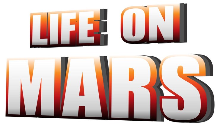 Vector Gratis desain logo kata life on mars