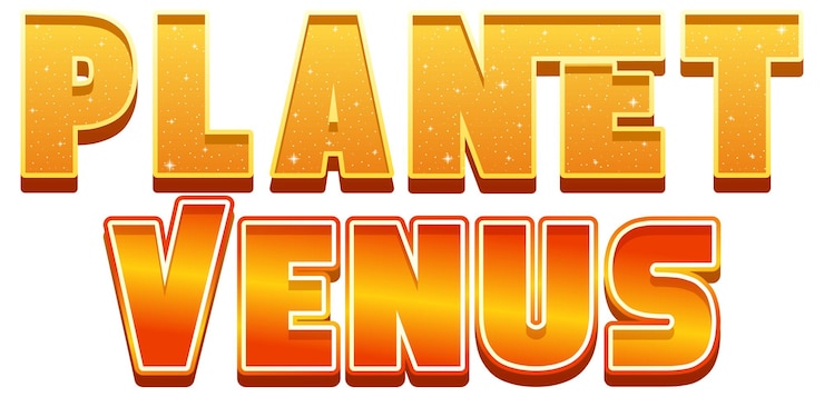 Vector Gratis desain logo kata planet venus