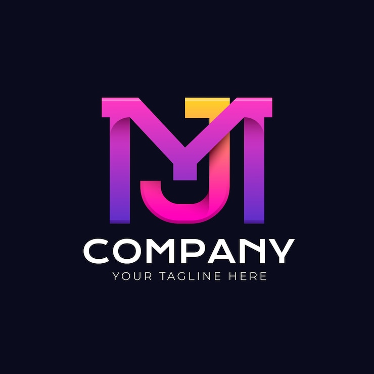 Vector Gratis desain logo monogram gradien