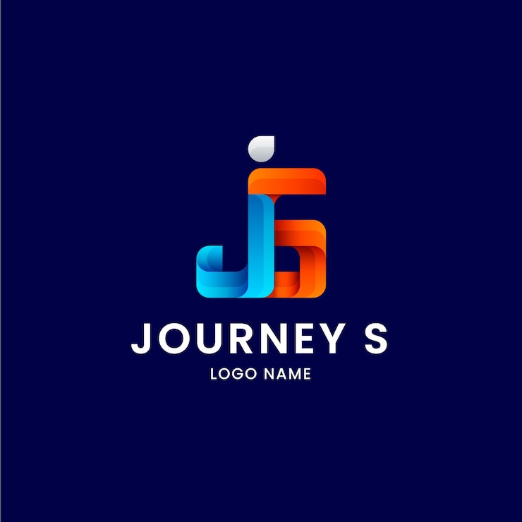 Vector Gratis desain logo monogram js gradien