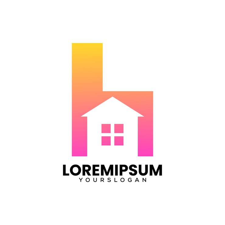 Vector Gratis desain logo rumah huruf h