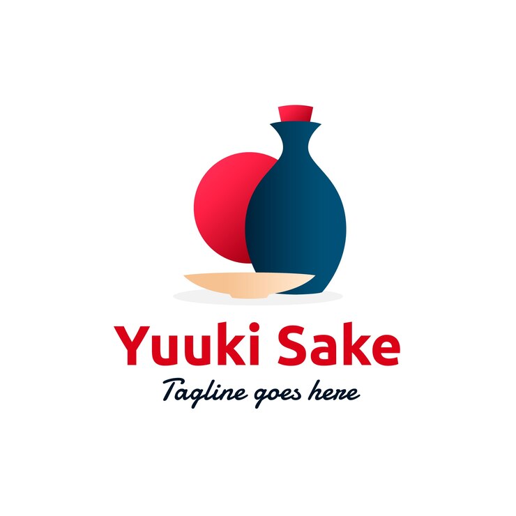 Vector Gratis desain logo sake gradien