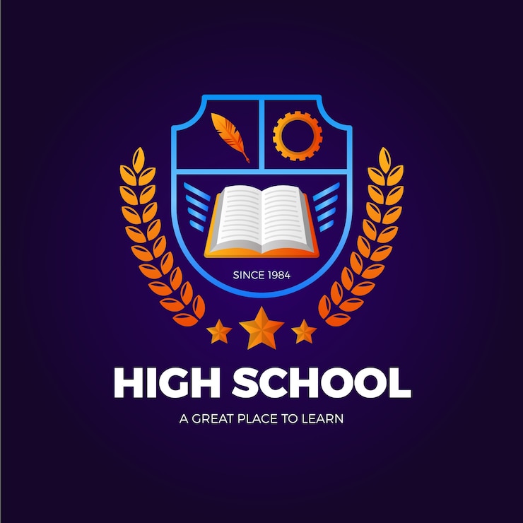 Vector Gratis desain logo sekolah menengah atas gradien