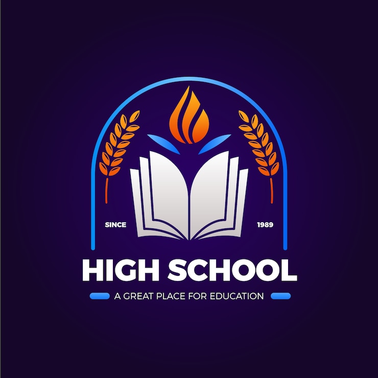 Vector Gratis desain logo sekolah menengah atas gradien