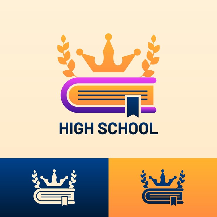 Vector Gratis desain logo sekolah menengah atas gradien