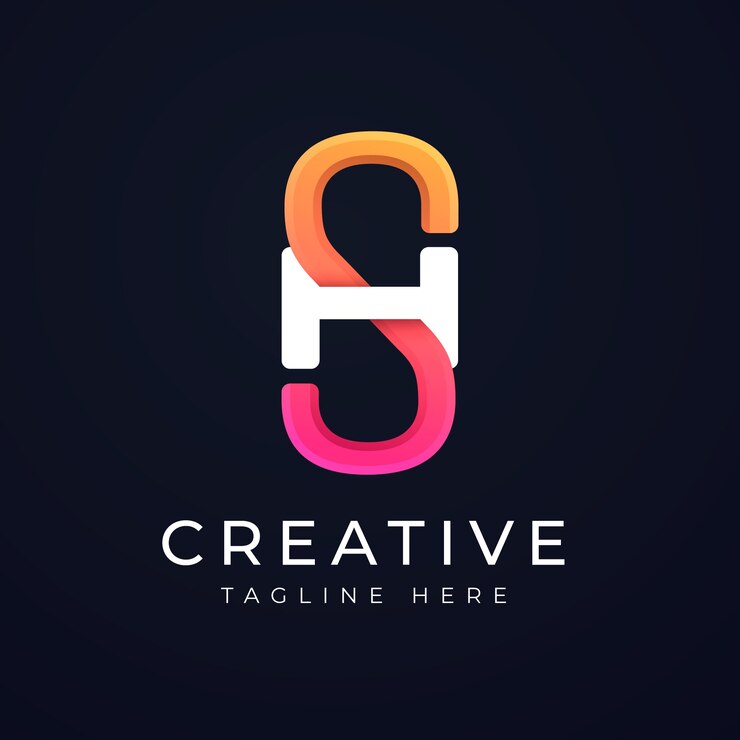 Vector Gratis desain logo sh gradien