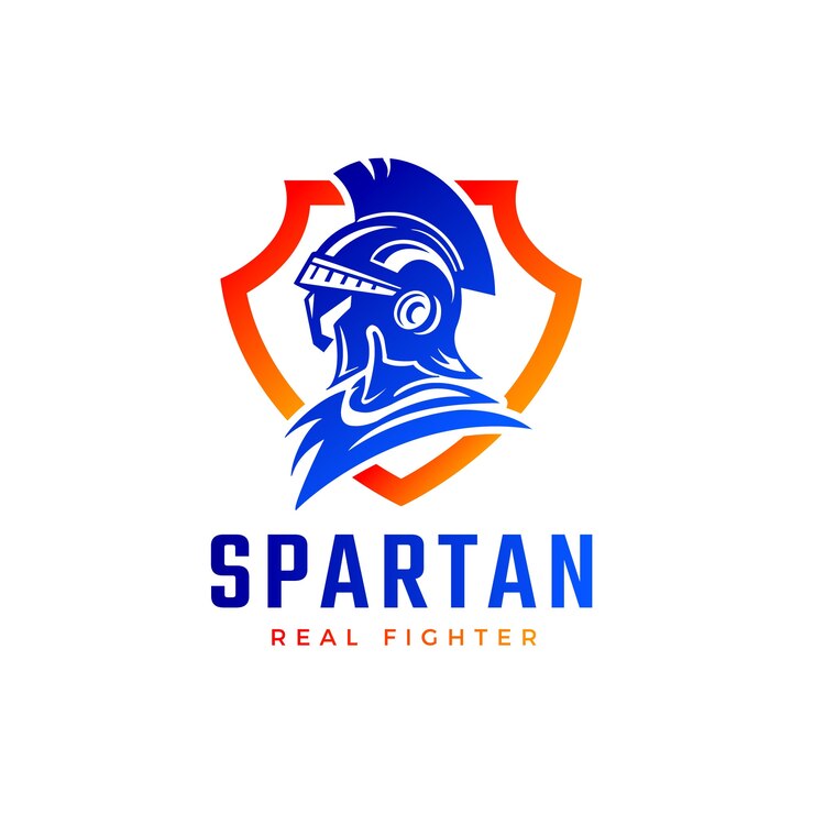 Vector Gratis desain logo spartan gradien