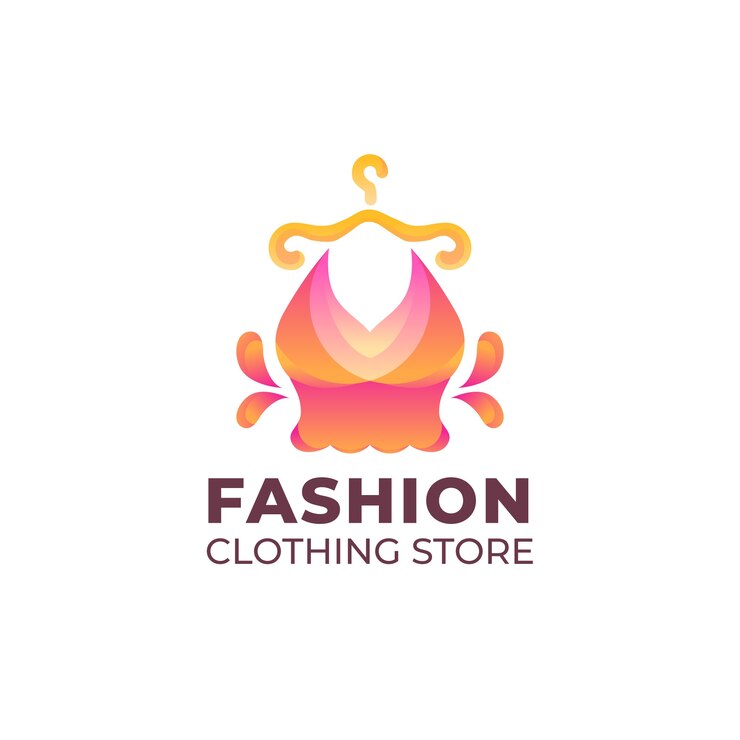 Vector Gratis desain logo toko pakaian gradien