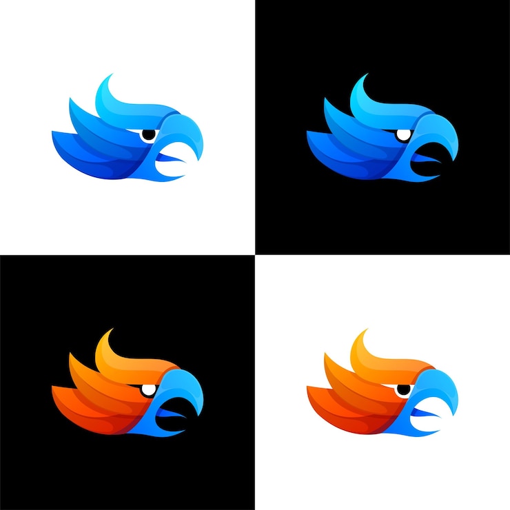 Vector Gratis desain logo warna-warni elang