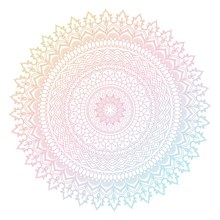 Vector Gratis desain mandala dekoratif dengan warna pastel