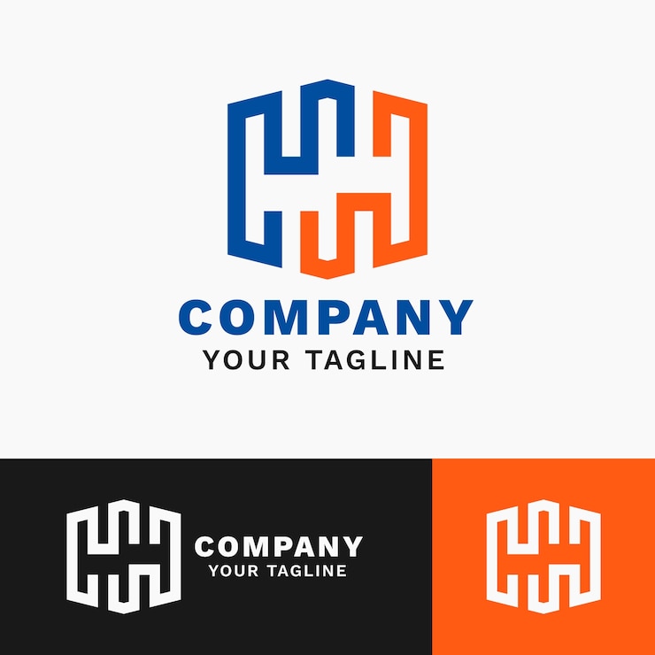 Vector Gratis desain monogram logo hh