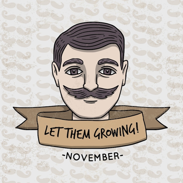 Vector Gratis desain movember dengan wajah