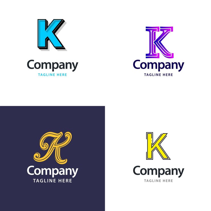 Vector Gratis desain paket logo besar huruf k desain logo modern kreatif untuk ilustrasi nama merek vektor bisnis anda