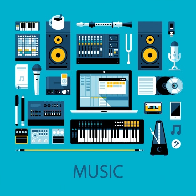 Vector Gratis desain peralatan musik