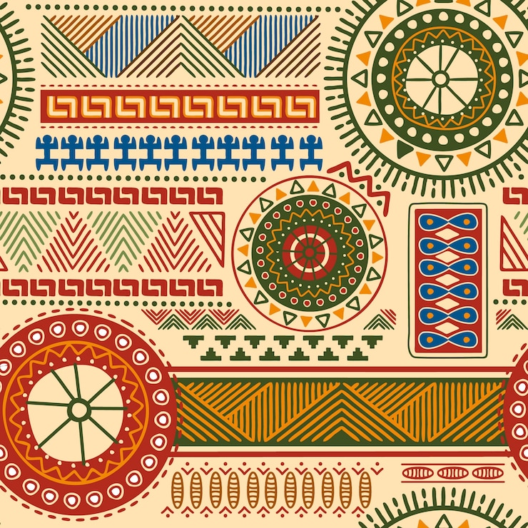Vector Gratis desain pola afrika datar
