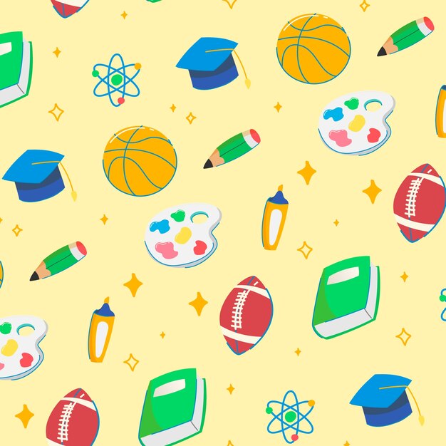 Desain pola datar untuk musim kembali ke sekolah