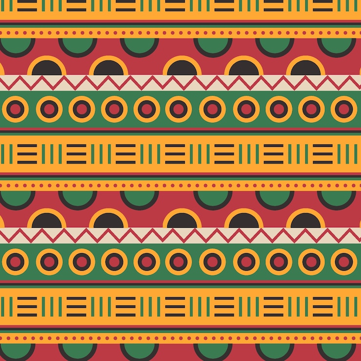 Vector Gratis desain pola kwanzaa datar digambar tangan