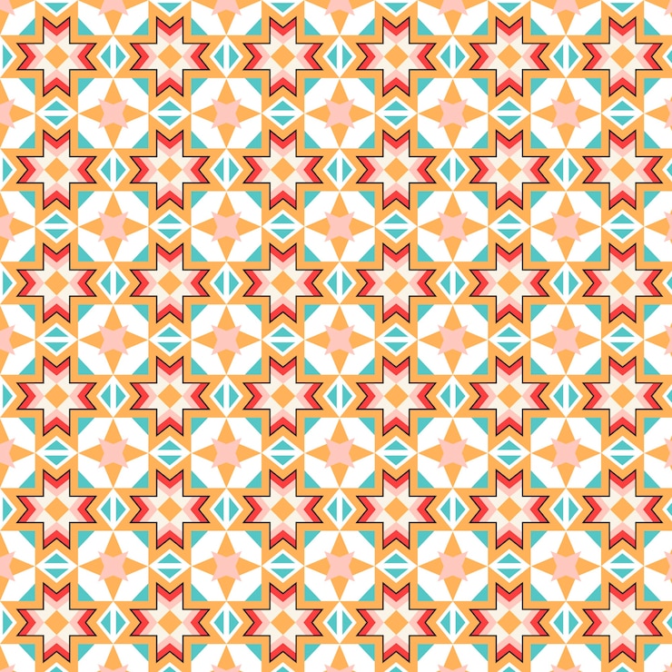 Vector Gratis desain pola mosaik geometris datar