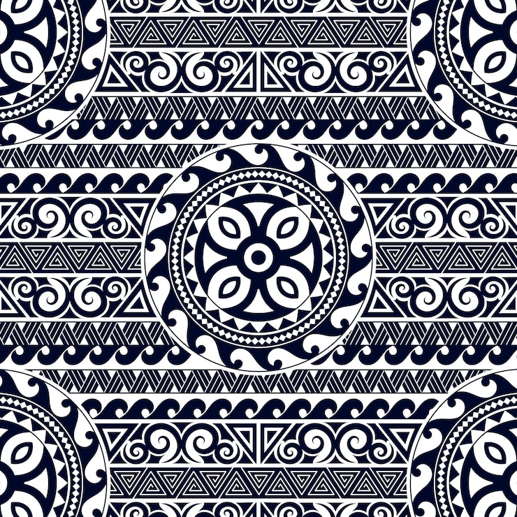 Vector Gratis desain pola tato maori desain datar