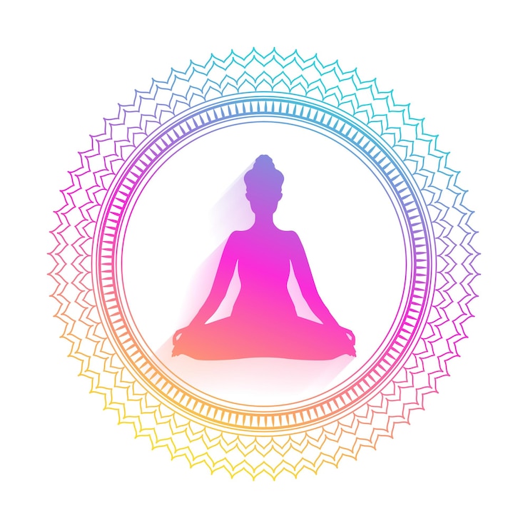 Vector Gratis desain poster meditasi hari yoga internasional yang penuh warna