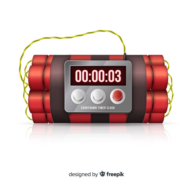 Vector Gratis desain realistis bom waktu merah