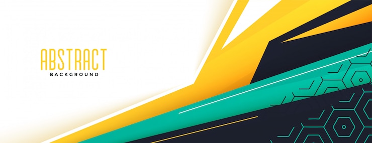Vector Gratis desain spanduk modern gaya memphis geometris abstrak