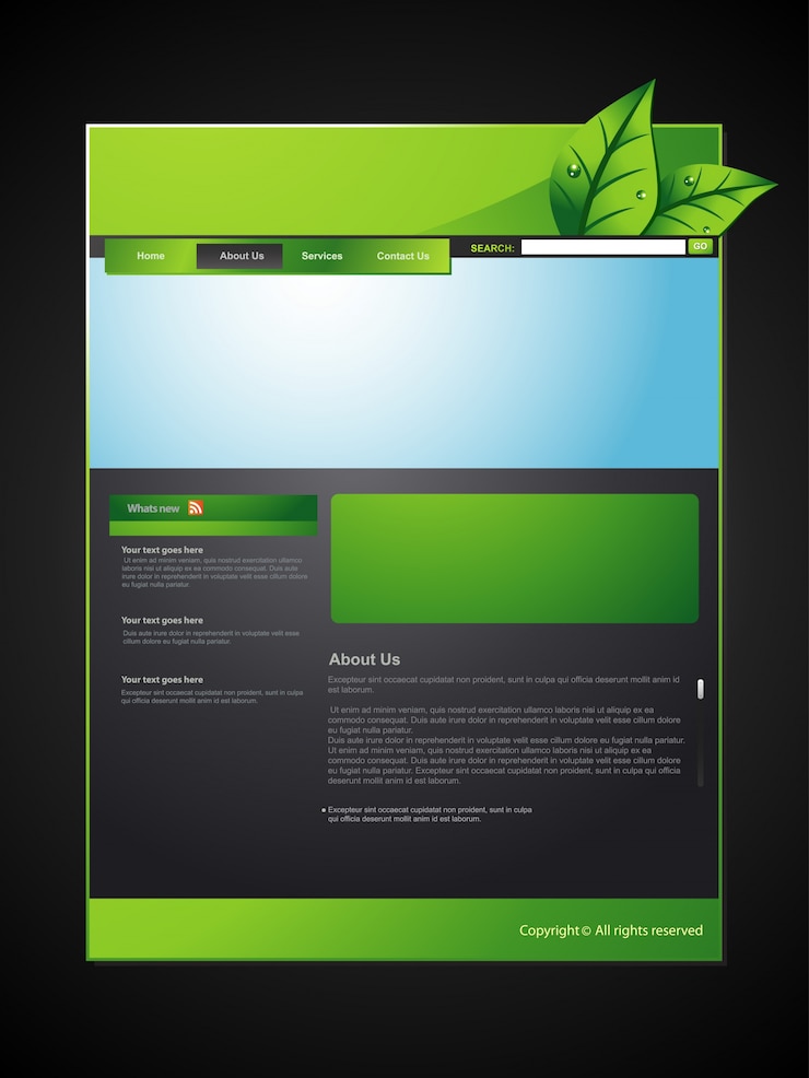 Vector Gratis desain tata letak web ramah lingkungan