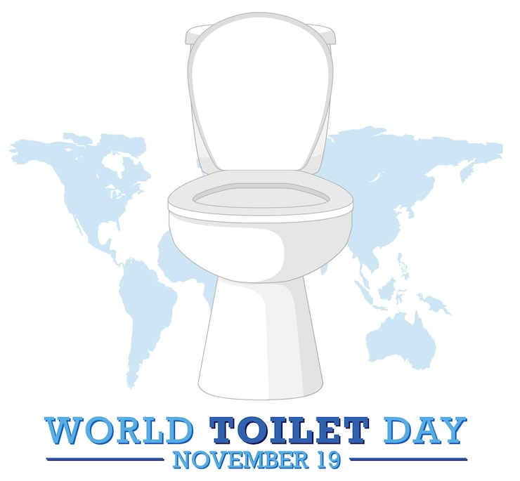 Vector Gratis desain teks hari toilet sedunia