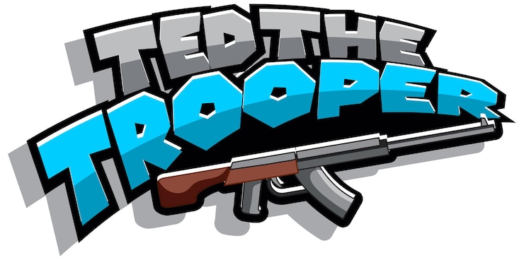 Vector Gratis desain teks logo ted the trooper