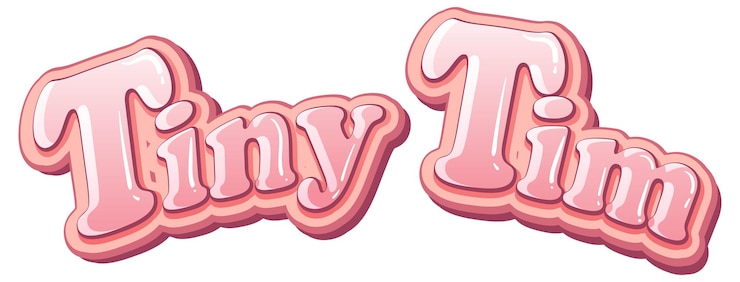 Vector Gratis desain teks logo tiny tim
