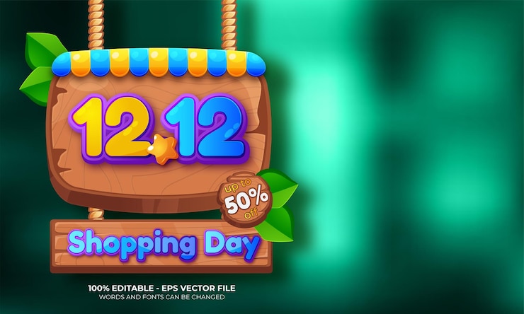 Vector Gratis desain templat banner flash sale hari belanja 12.12
