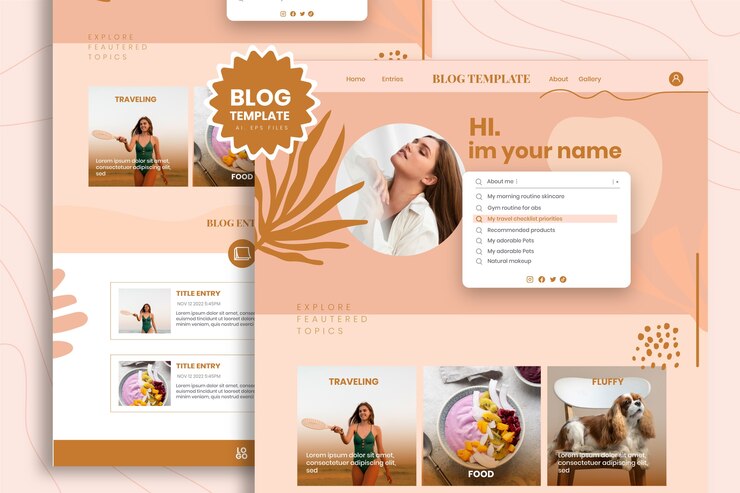 Vector Gratis desain templat blog