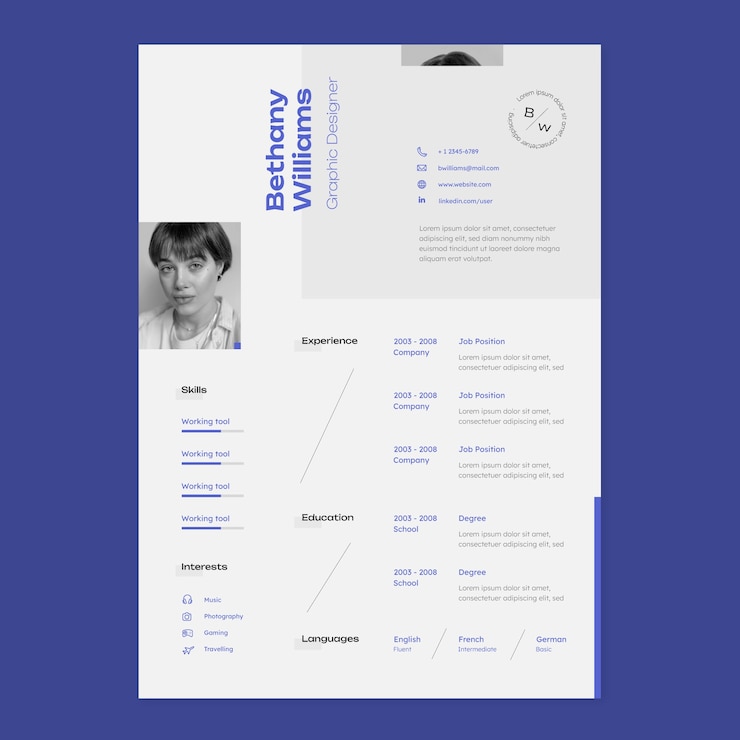 Vector Gratis desain templat cv