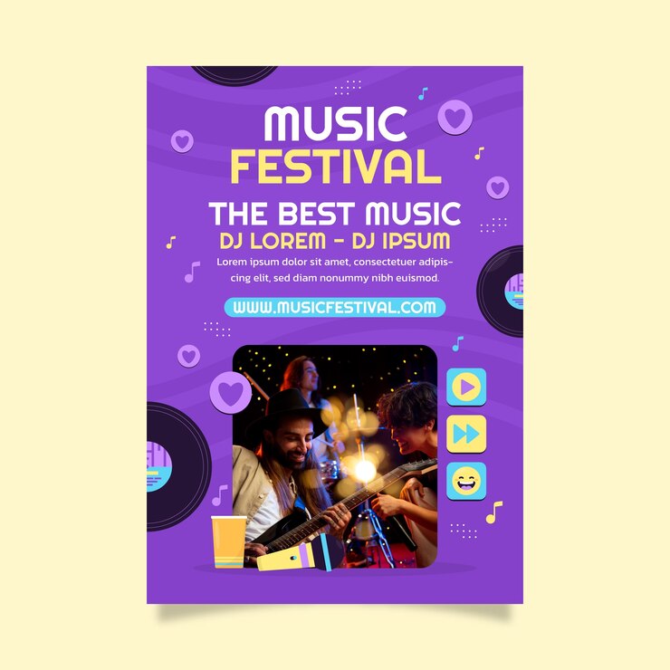 Vector Gratis desain templat festival musik