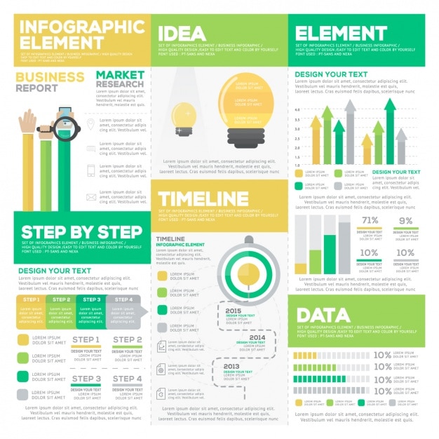 Vector Gratis desain templat infografis