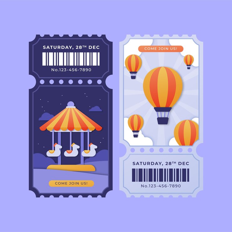 Vector Gratis desain tiket karnaval