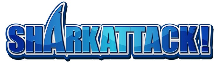 Vector Gratis desain tipografi shark attack