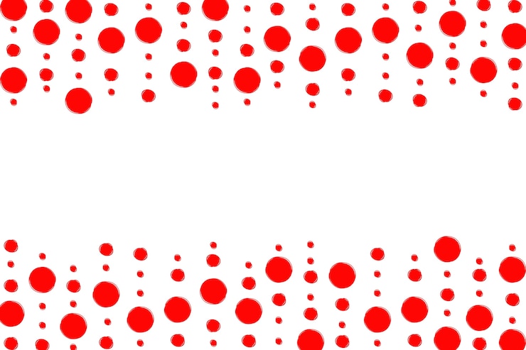 Vector Gratis desain titik polka merah yang digambar tangan