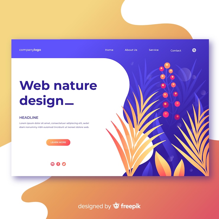 Vector Gratis desain web alam gradien