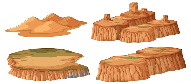 Vector Gratis desert and plateau landscapes