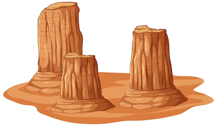 Vector Gratis desert rock formations illustration